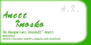 anett knosko business card